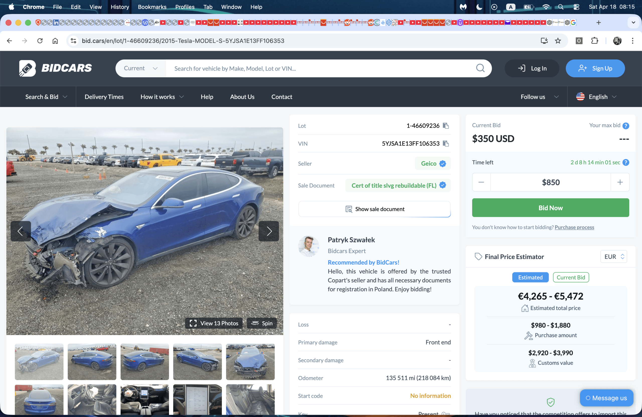 Riscuri la cumpărarea unei Tesla ieftine importate second hand — ghid T-Expert București