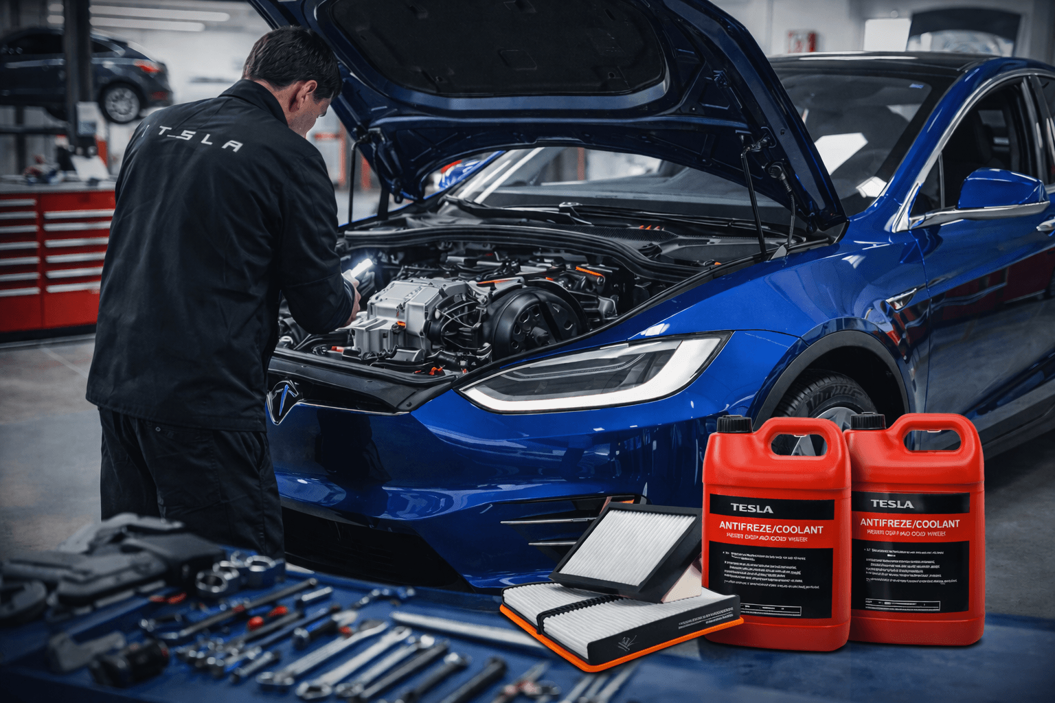 Mentenanță preventivă Tesla — filtre, HVAC, răcire și frâne la T-Expert București