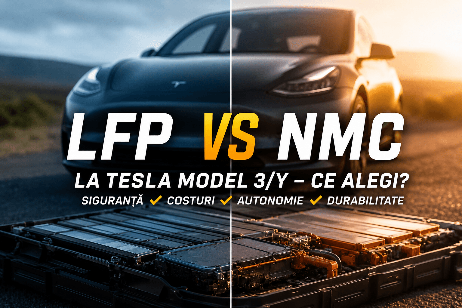 LFP vs NMC baterie Tesla Model 3 și Y — diferențe, reguli de încărcare și ce chimie ai