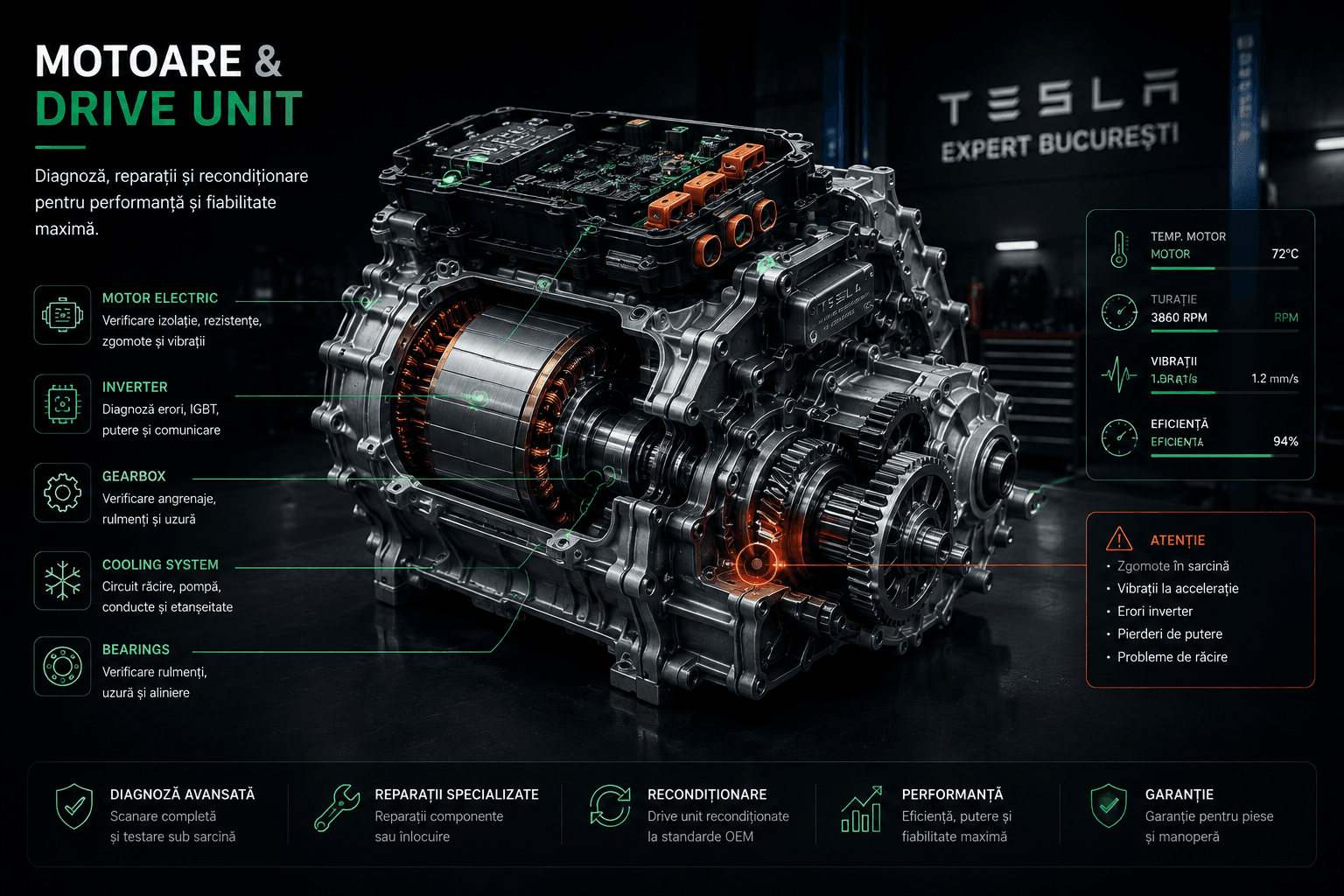 Motoare si drive unit Tesla