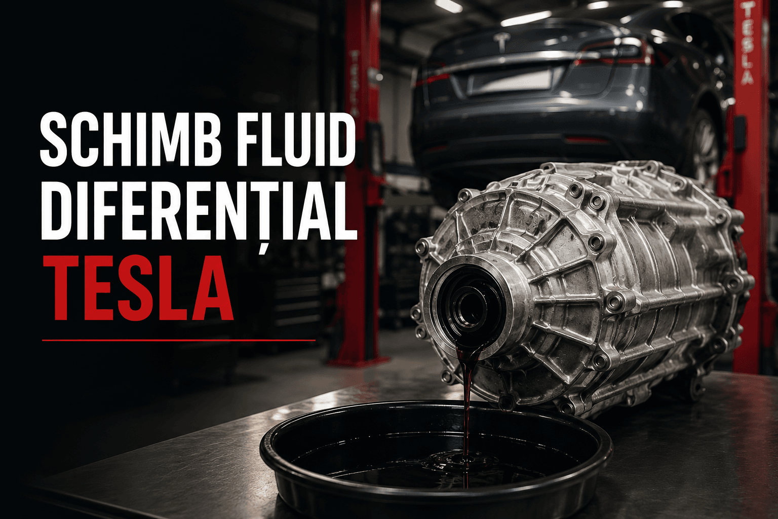 Schimb de fluid la diferențialul drive unit Tesla în atelierul T-Expert București