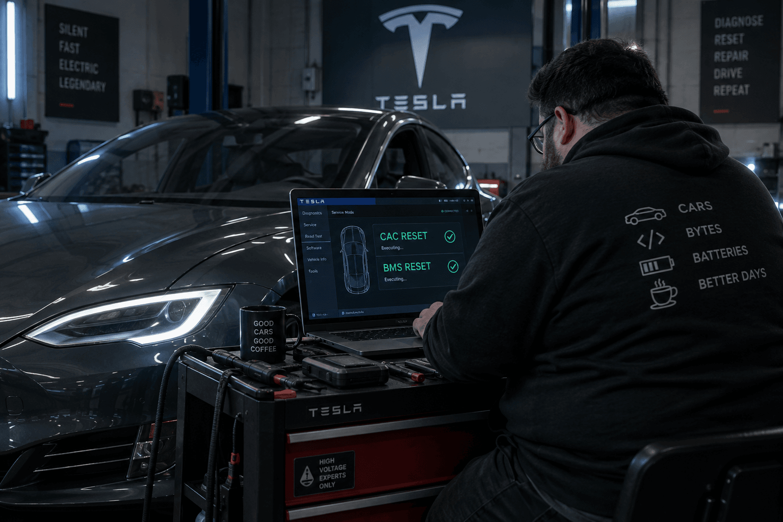Reset BMS la Tesla: de ce citirile din Tessie și Scan My Tesla pot induce în eroare, verificare la T-Expert București